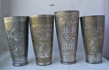 4 Orientalische Messingbecher