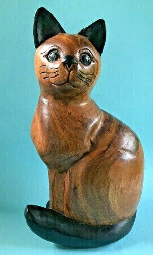 Große holz figur katze - große,