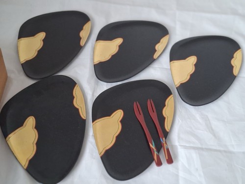 Japanische lackteller set 5tlg - set,